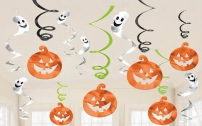 Trang trí Halloween từ giấy màu có sẵn